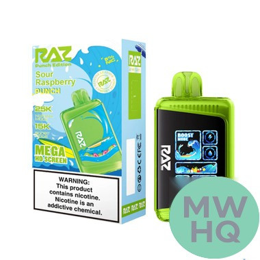 RAZ LTX 25K Puffs 16ML Disposable Device With Adjustable Airflow System & Mega HD Screen - Display of 5