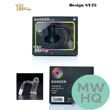 HB King Banger Glass With Frosted Joint - 45 Degree