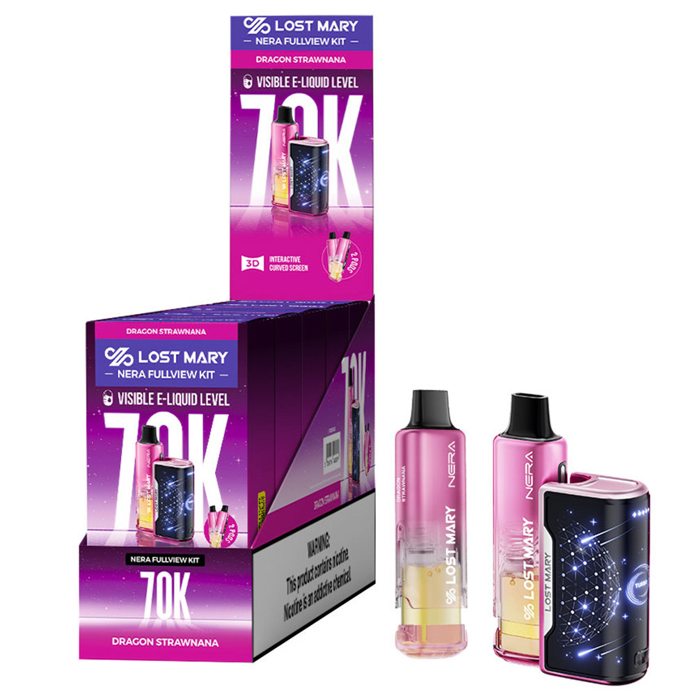 LOST MARY NERA Fullview Kit 70K Puffs 24ML Disposable Device - Display of 5 (MSRP $24.99 Each)