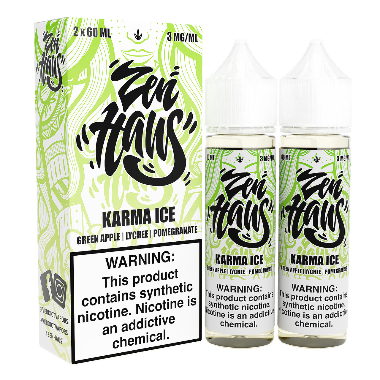 Zen Haus Synthetic Nicotine E-Liquid 120ML (2 x 60ML)