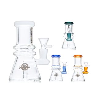 Shadow Glass Mini Beaker Water Pipe With Inline Perc - 250 Grams - 5.5 Inches - Assorted Colors [SGE-215] (MSRP $14.00)
