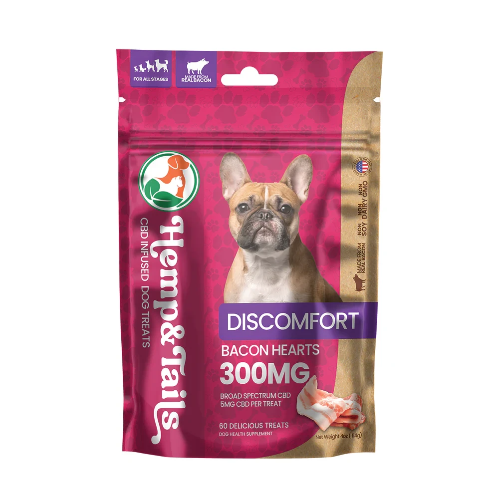 Hemp & Tails Broad Spectrum CBD Infused Pet Treats 300MG - 60ct Pack - Display of 5 Packs (MSRP $17.99 Each)