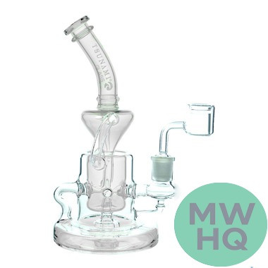 Tsunami Glass Water Pipe Recycler Concentrate Rig With Circle Perc - 345 Grams - 9 Inches