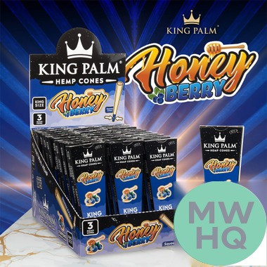 King Palm Hemp Cones - Pack of 3 Cones - Display of 30 Packs