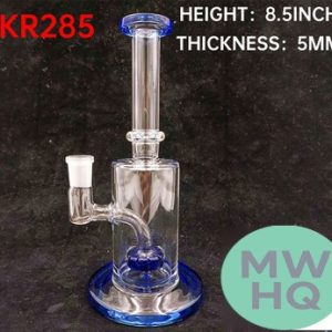 Glass Water Pipe With Straight Neck & Matrix Perc - 350 Grams - 8.50 Inches - Assorted Colors [KR285]