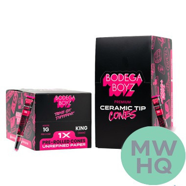 Bodega Boyz King Pre-Rolled Cones With Ceramic Tip - 1ct Tube - Display of 50 Tubes