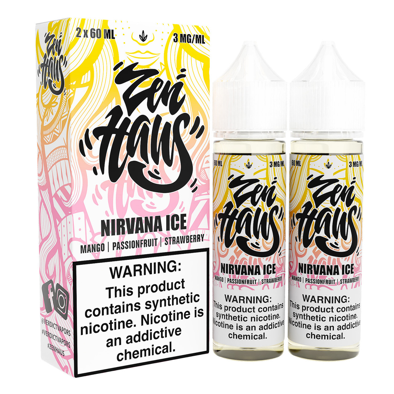 Zen Haus Synthetic Nicotine E-Liquid 120ML (2 x 60ML)