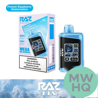 RAZ LTX 25K Puffs 16ML Disposable Device With Adjustable Airflow System & Mega HD Screen - Display of 5