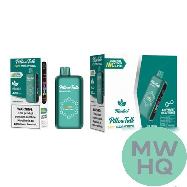 Pillow Talk Nic Control NC40000 Puffs 20ML Disposable Device With Touch To Adjust Nic Level & LED Screen - Display of 5 - TEXAS COMPLIANT