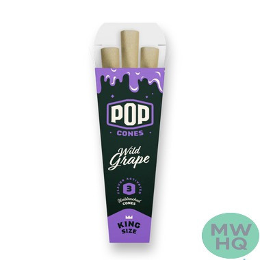 Pop Cones Unbleached King Size Cones - Pack of 3 - Display of 24 Packs