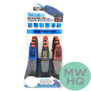 Torch Blue Magnum Zinc Torch Stick Lighter - Assorted Colors - Display of 12 [23755]