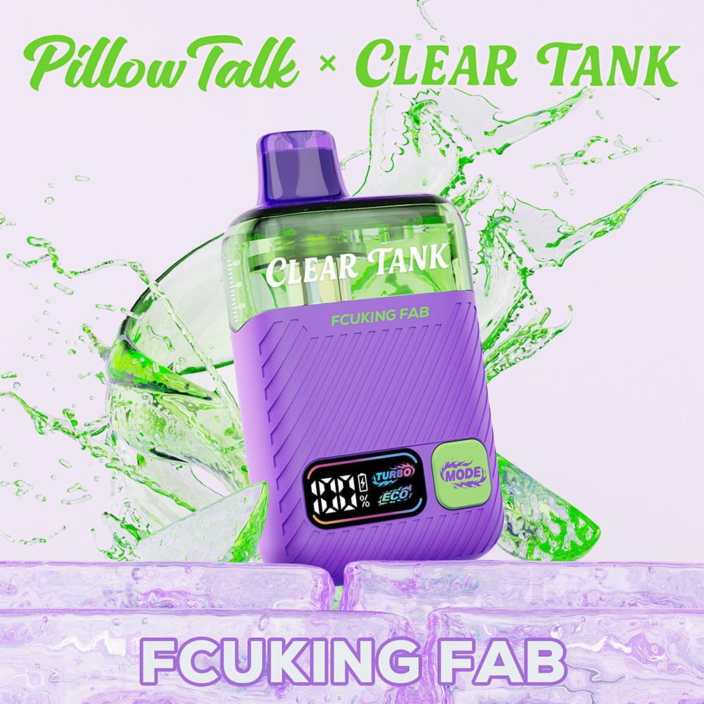 Pillow Talk Clear Tank 60K Puffs 18ML Disposable Device With Dual Mesh - Display of 5 - TEXAS COMPLIANT (MSRP $17.99 Each)