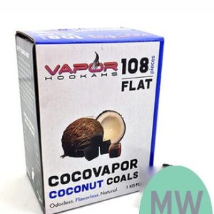 Vapor Hookahs Cocovapor Coconut Coals - 1KG Box - 108 Flat Pieces
