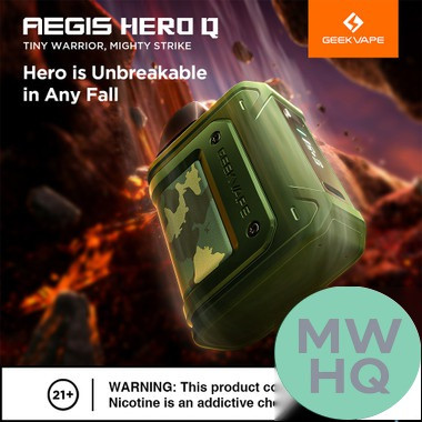 GeekVape Aegis Hero Q 1300mAh Pod System Starter Kit With 2 x Refillable 2ML GeekVape Q Cartridge Pod