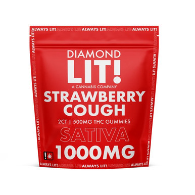 Diamond LIT! THC Gummies 1000MG - 2ct Pack - Display of 25 Packs