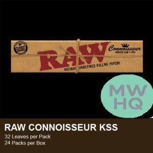 RAW Rolling Papers - Connoisseur King Size Slim + Tips - 24 Pack