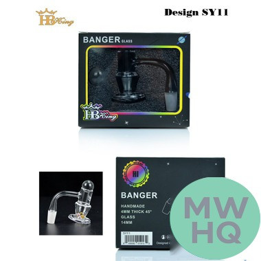 HB King Banger Glass With Frosted Joint - 45 Degree