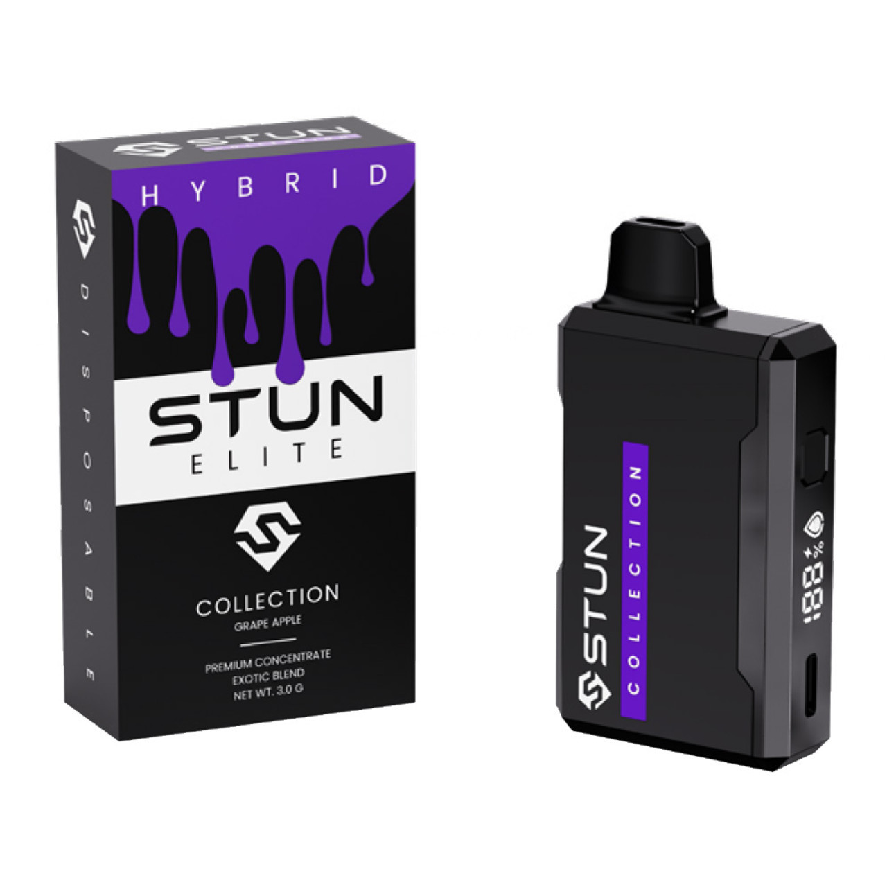 Stun Elite THC-A Exotic Blend Premium Concentrate Disposable Vape 3G - Display of 5