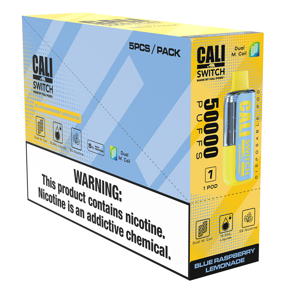 Cali Switch 50K Puffs 15.5ML Disposable Pod Made By Cali Pods - Display of 5 (MSRP $14.99 Each)