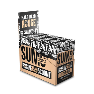 Half Bak'd Sumo Rosin Blend Delta THC-P + THC-H + THC-A Disposable Device 5G With LED Screen - Display of 5