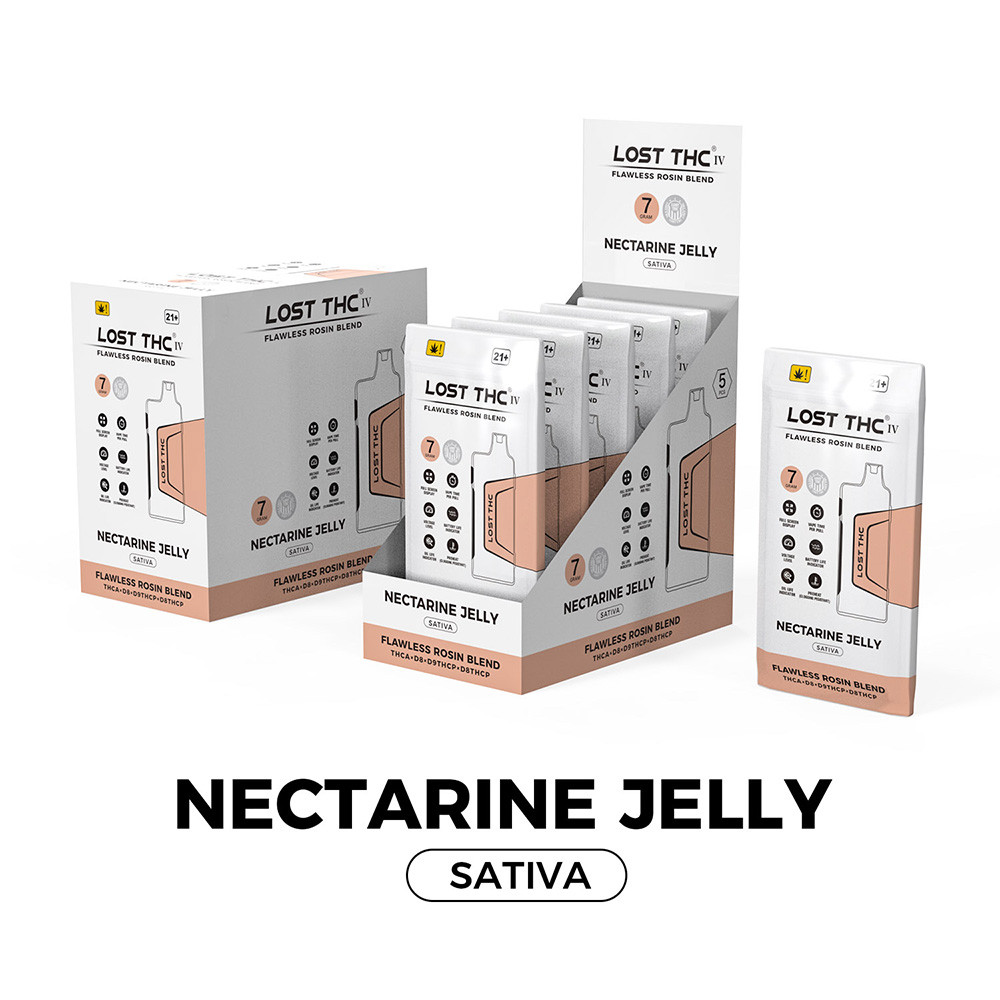 LOST THC IV THCA + D8 + D9THCP + D8THCP Flawless Rosin Blend Disposable Device 7G - Display of 5 (MSRP $34.99 Each)