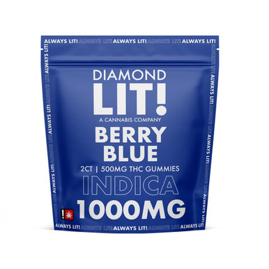 Diamond LIT! THC Gummies 1000MG - 2ct Pack - Display of 25 Packs