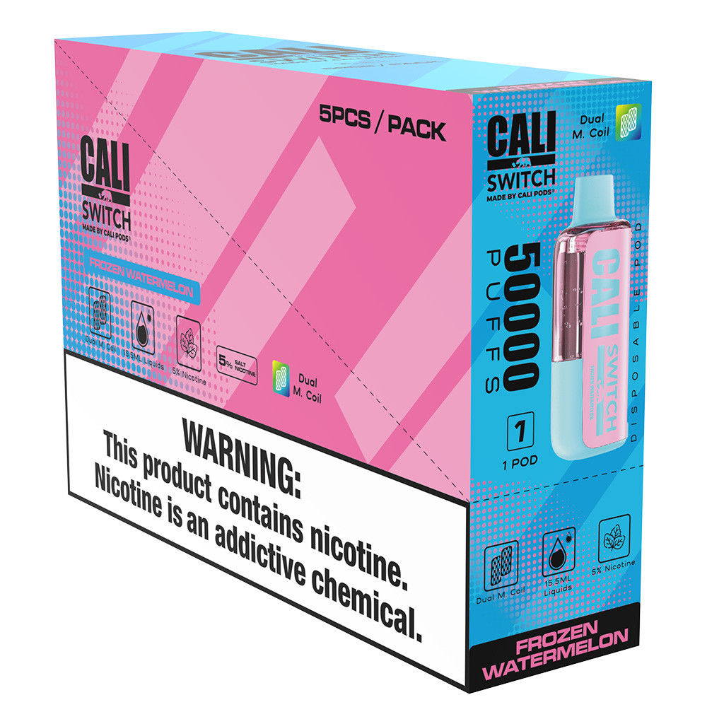 Cali Switch 50K Puffs 15.5ML Disposable Pod Made By Cali Pods - Display of 5 (MSRP $14.99 Each)