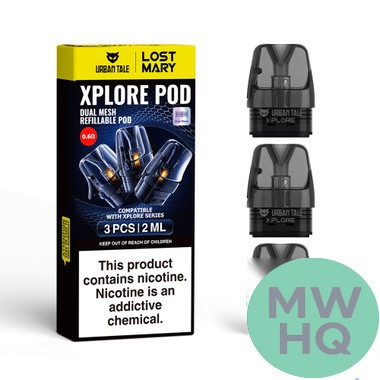 URBAN TALE x LOST MARY Xplore Top Fill 2ML Refillable Replacement Pod - Pack of 3