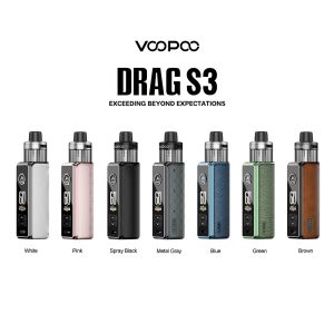 VooPoo Drag S3 3000mAh Pod System Starter Kit With 5ML Refillable PnP X Cartridge Pod (MSRP $46.99)