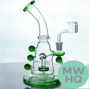 Tsunami Glass Water Pipe Concentrate Rig Marble With Tire Perc - 331 Grams - 8 Inches