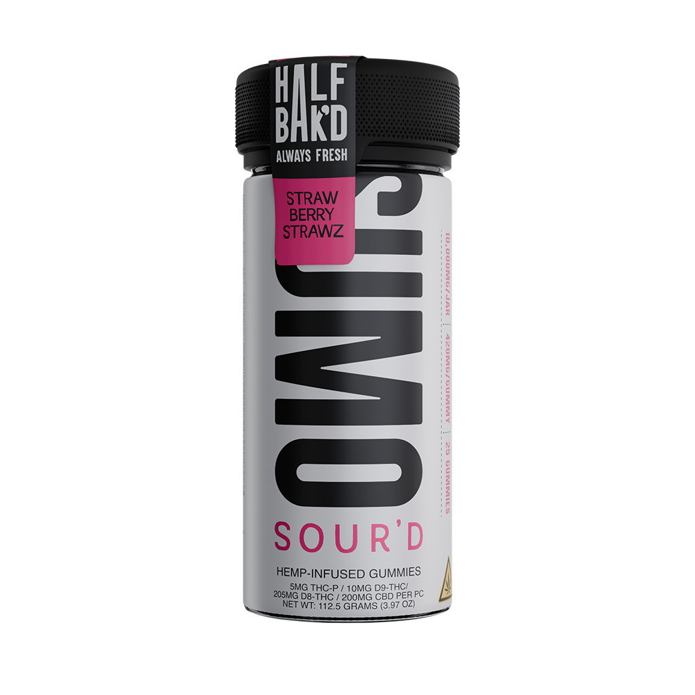 Half Bak'd Sumo Sour'd Collection THC-P + D9-THC + D8-THC + CBD Hemp Infused Gummies 10000MG - 25ct Jar (MSRP $32.00)