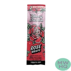 Blazy Susan Tobacco & Nicotine Free Vegan Rose Wraps - Pack of 2 - Display of 25 Packs