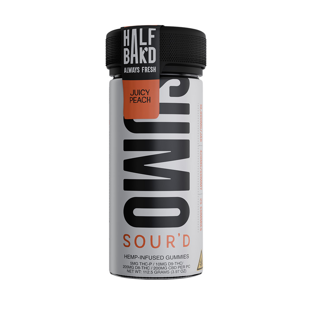 Half Bak'd Sumo Sour'd Collection THC-P + D9-THC + D8-THC + CBD Hemp Infused Gummies 10000MG - 25ct Jar (MSRP $32.00)
