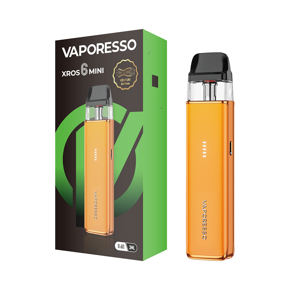 Vaporesso XROS 6 Mini 1600mAh Pod System Starter Kit With 3ML XROS Series Mesh Pod (MSRP $19.99)