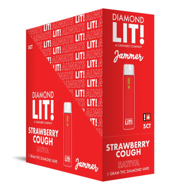 Diamond LIT! Jammer THC Diamond Disposable Vape 1G - Display of 5 (MSRP $16.99 Each)