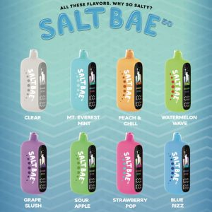 Salt Bae50 40K Puffs 17ML Disposable Device With LED Screen - Display of 5 - TEXAS COMPLIANT (MSRP $21.99 Each)