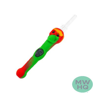 Stratus Silicone Skull Dipper Glow In The Dark With 14MM Quartz Tip