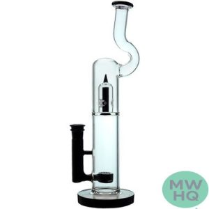 Calibear Natty Flower Glass Bong Water Pipe With Thick Base - 750 Grams - 15.5 Inches [GB433]