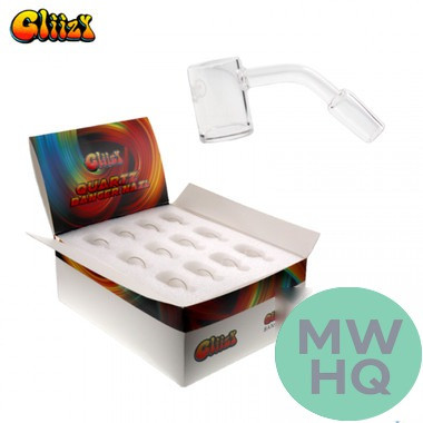 Gliizy Quartz Banger Nail Deep Dish With Clear Joint - 14MM Male - Display of 12
