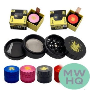 Shredder Medium Grinder Grip Design - Style 32 - 53mm - 4 Part - Assorted Colors