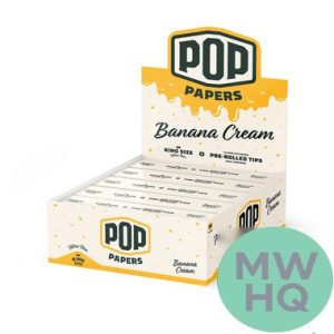 Pop Papers Authentic French Paper Ultra Thin + Pre-Rolled Tips - Display of 24 Packs - White Display