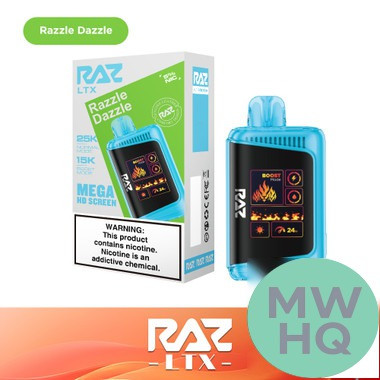 RAZ LTX 25K Puffs 16ML Disposable Device With Adjustable Airflow System & Mega HD Screen - Display of 5