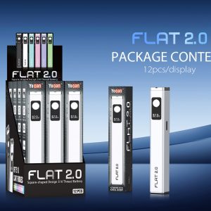 Yocan FLAT 2.0 Dab Pen 510 Thread Battery - Display of 12 (MSRP $15.00 - $19.00 Each)