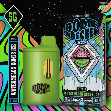 Dome Wrecker Powered By HiXotic Delta THCA + Liquid Diamonds + THCP CDT Disposable Vape 5G - Display of 5