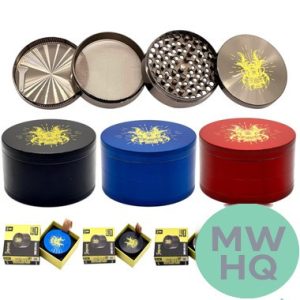 Shredder 4 Piece Extra Large Grinder - Style 8 - 75mm - 4 Part - Assorted Colors
