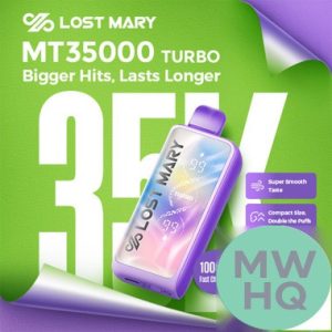 LOST MARY MT35000 Turbo 18ML 35K Puffs Disposable Device With Dual Mode & Digital Screen - Display of 5 (MSRP $25.00 Each)