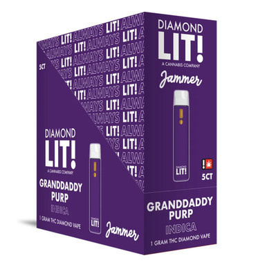 Diamond LIT! Jammer THC Diamond Disposable Vape 1G - Display of 5 (MSRP $16.99 Each)
