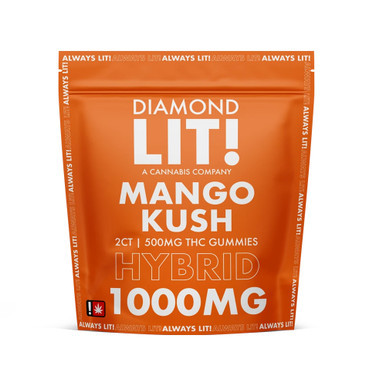 Diamond LIT! THC Gummies 1000MG - 2ct Pack - Display of 25 Packs