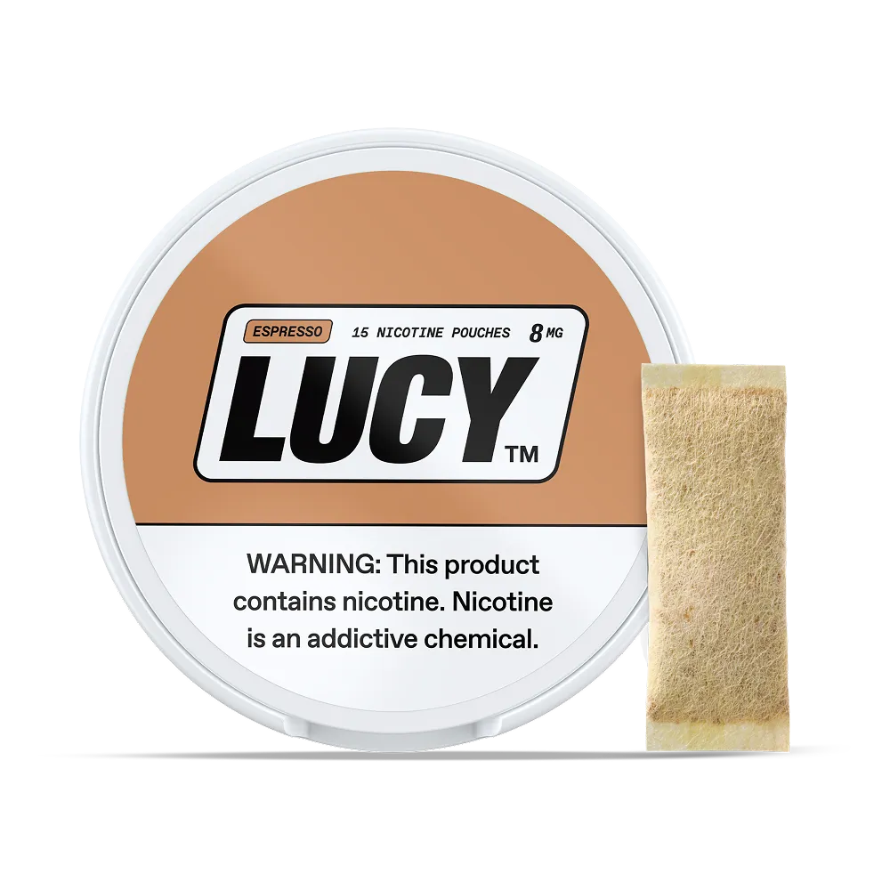 Lucy Slim Format Intelligent Nicotine Pouches - 15 Pouches Per Can - Pack of 5 Cans