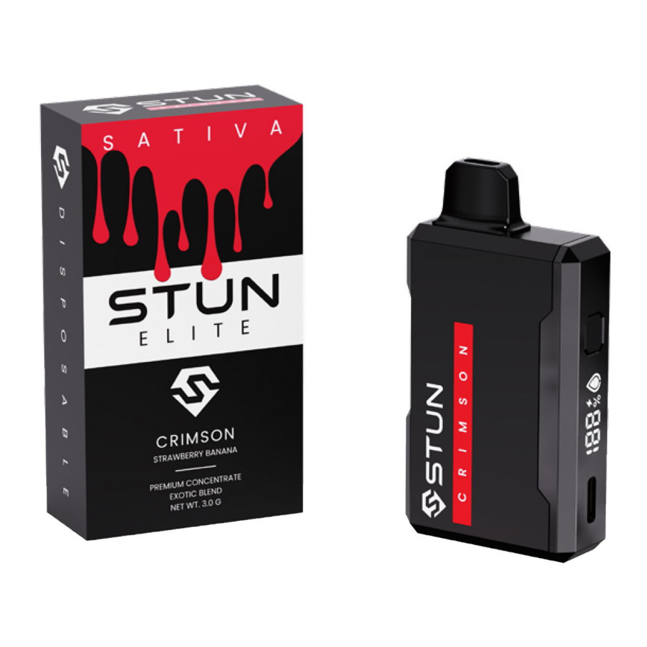 Stun Elite THC-A Exotic Blend Premium Concentrate Disposable Vape 3G - Display of 5